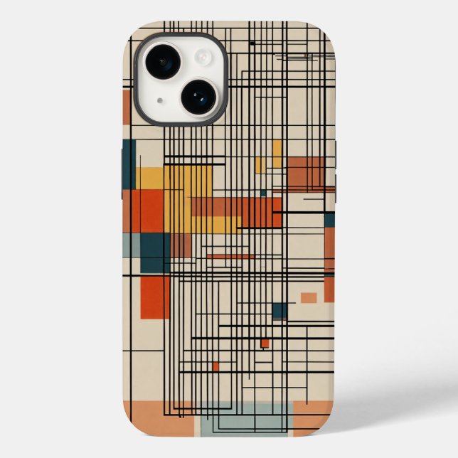 brown white and black blue small lines Case-Mate iPhone case (Back)