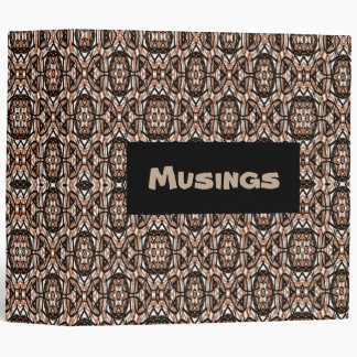 Brown, White and Black Mandala 3 Ring Binder