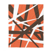 Brown White and Orange Abstract Stripes