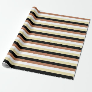 Stripes - White and Dark Brown Wrapping Paper | Zazzle