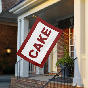 Brown & White Cake Business Banner Custom House Flag