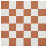 Brown White Checkered Check Pattern Fabric