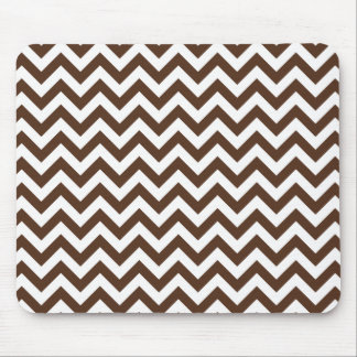 Brown White Chevron Pattern Mouse Pad