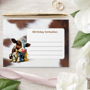 Brown White Cow birthday Envelope
