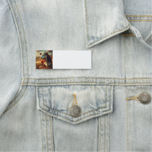 Brown White Cow Farm Animal Art Name Tag