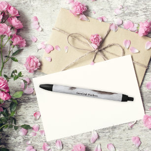 Brown White Cow Fur Like Print Monogram Pen