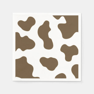 Brown White Cow Print Country Western Rodeo Party Napkins