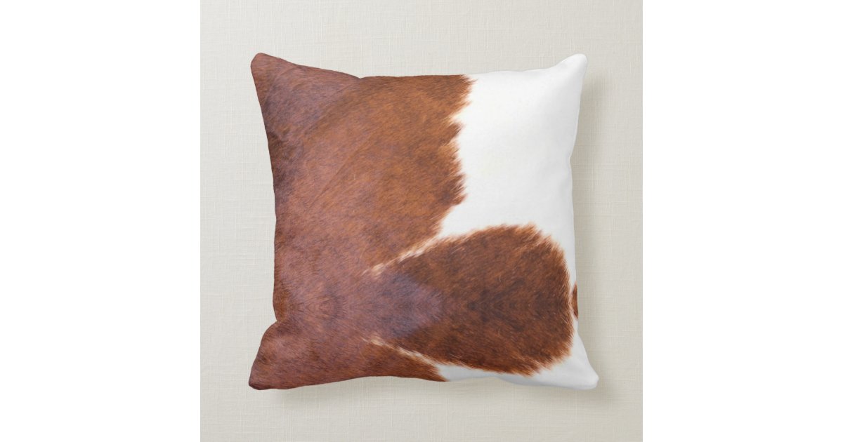 brown cow print pillows