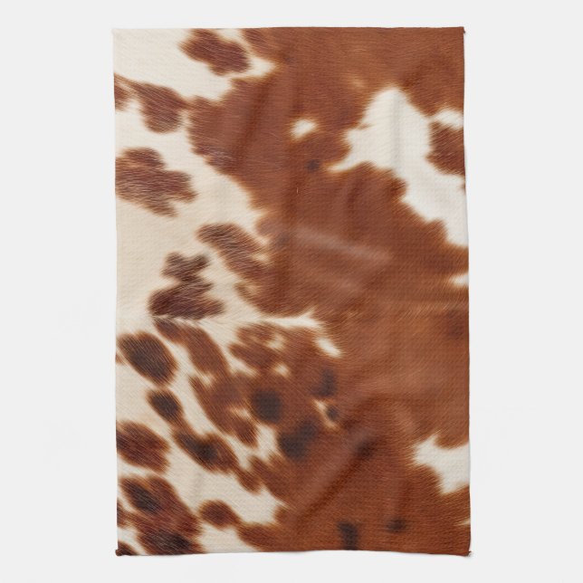 Brown White Cowhide Kitchen Towel (Vertical)