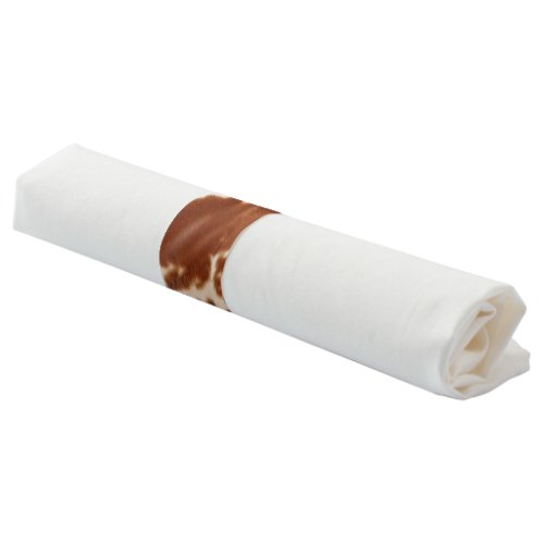 Brown White Cowhide Napkin Bands