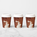 Brown White Cowhide Paper Cups