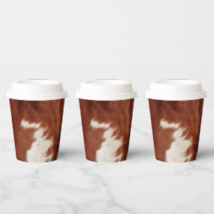 Brown White Cowhide Paper Cups