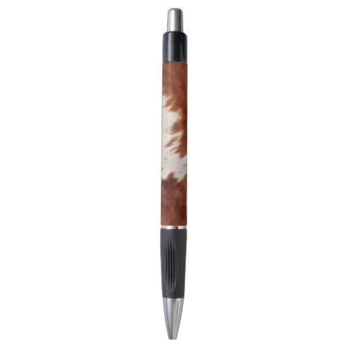 Brown White Cowhide Pen