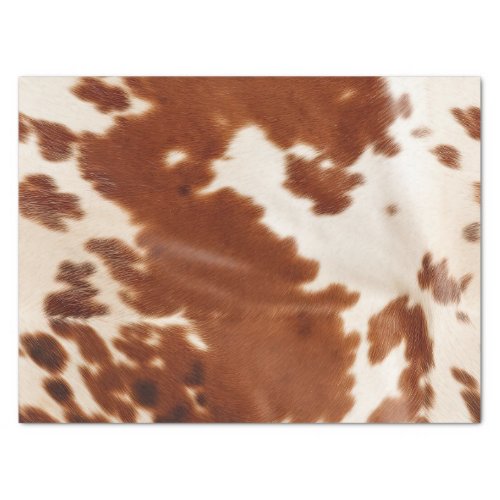 Brown White Cowhide Tissue Paper
