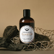 Brown & White Custom Blended Men's Beard Oil Label