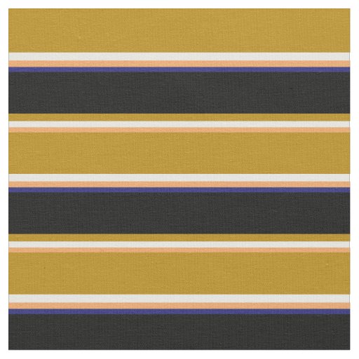 Brown, White, Dark Goldenrod, Black, Midnight Blue Fabric