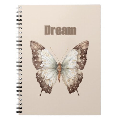 Brown White Dream Butterfly Notebook