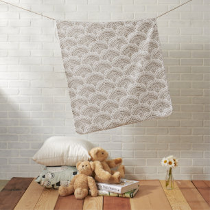 Brown white ethnic African traditional pattern Baby Blanket