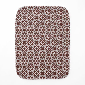 Brown White Geometric Seamless Pattern Baby Burp Cloth