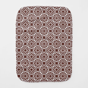 Brown White Geometric Seamless Pattern Baby Burp Cloth