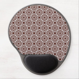 Brown White Geometric Seamless Pattern Gel Mouse Pad
