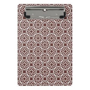 Brown White Geometric Seamless Pattern Mini Clipboard