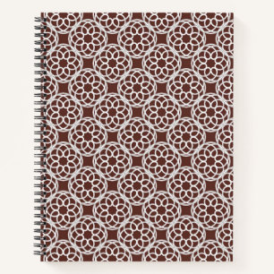 Brown White Geometric Seamless Pattern Notebook