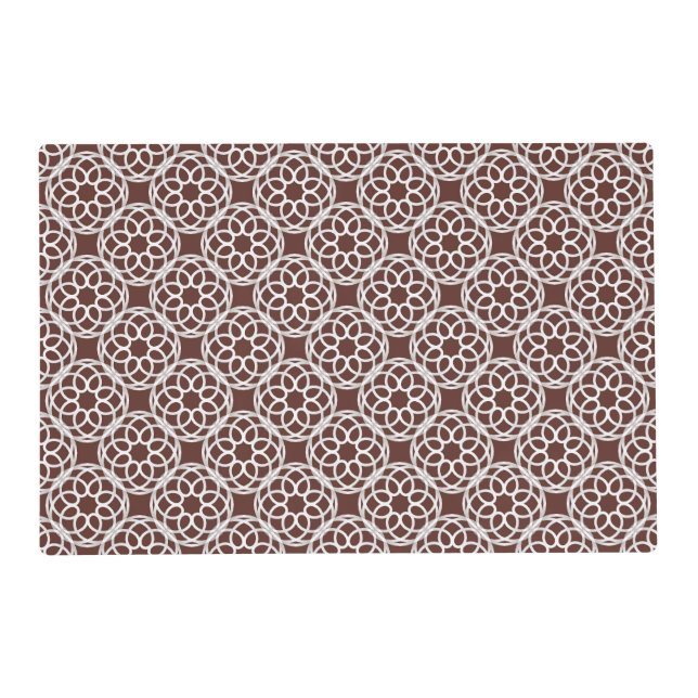 Brown White Geometric Seamless Pattern Placemat (Front)