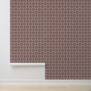 Brown White Geometric Seamless Pattern Wallpaper