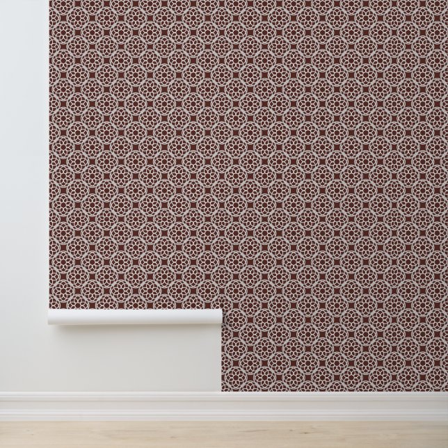 Brown White Geometric Seamless Pattern Wallpaper (Application)