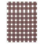 Brown White Gingham Pattern Tablecloth