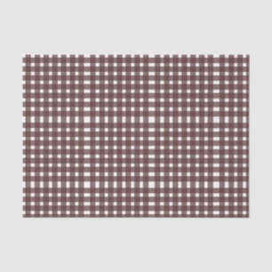 Brown White Gingham Pattern Tissue Paper