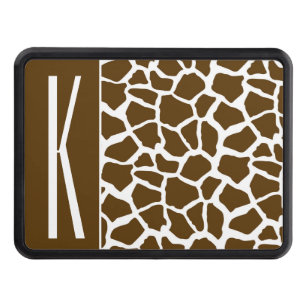 Brown & White Giraffe Animal Print Tow Hitch Cover