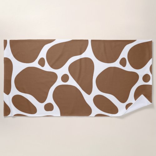 Brown & White Giraffe Pattern Beach Towel