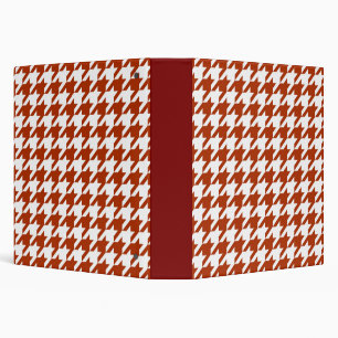 Brown White Houndstooth Plaid Design 3 Ring Binder