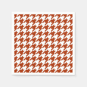 Brown White Houndstooth Plaid Design  Napkins