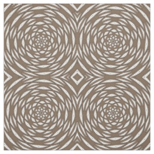 Brown White Kaleidoscope Circle Print Pattern Fabric