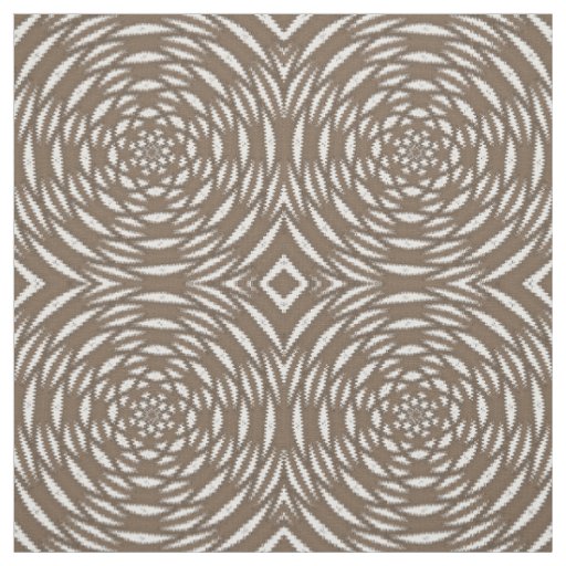 Brown White Kaleidoscope Circle Print Pattern Fabric