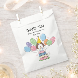 Brown White Labradoodle Birthday Party Favor Bag