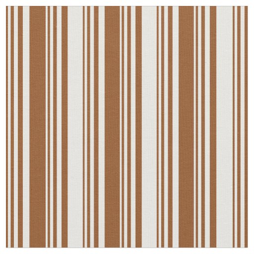 Brown & White Lines/Stripes Pattern Fabric