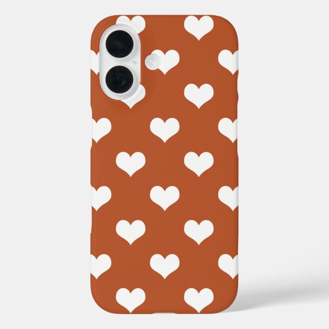 Brown White Love Heart Pattern Design  Case-Mate iPhone Case (Back)