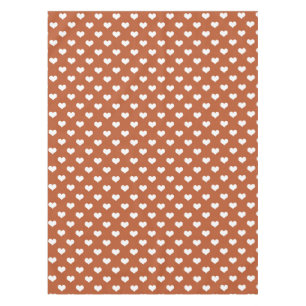 Brown White Love Heart Pattern Design  Tablecloth