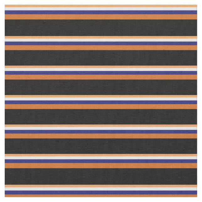Brown, White, Midnight Blue, Chocolate, and Black Fabric (Close Up)