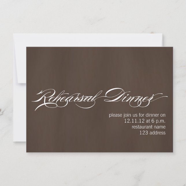 Brown White Modern Rehearsal Dinner Invitation (Front)