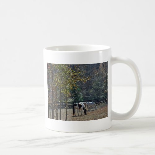 Brown White Painted Horse and Cream Horse Coffee Mug