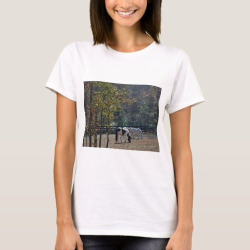 Brown White Painted Horse and Cream Horse T_Shirt