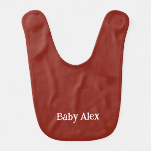 Brown &white personalized name baby bib