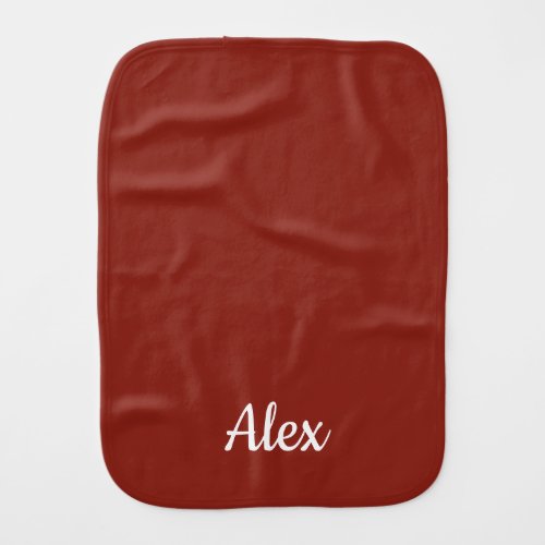 Brown &white  personalized name  baby burp cloth