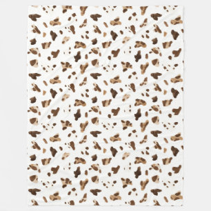 Brown White Pink Bow Cowgirl Hat Fleece Blanket