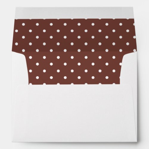 Brown White Polka Dot Lined Envelope